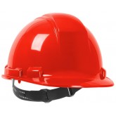 Whistler Cap Style Hard Hat with HDPE Shell with 4-Point Textile Suspension and Pin-Lock Adjustment - Red